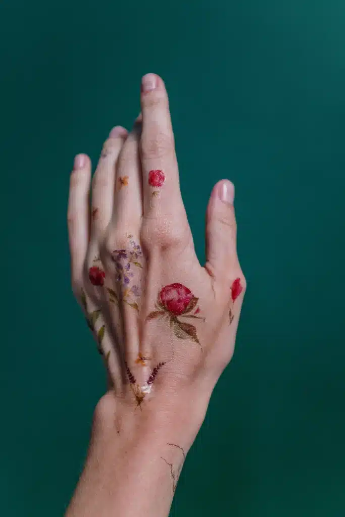 Floral 2in by 2in Tattoo Design on the Wrist
