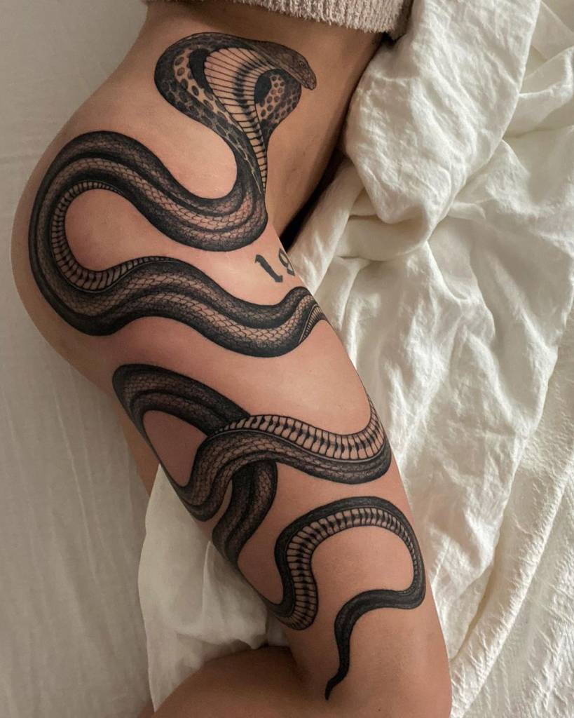 Snake Hip Tattoo Design 