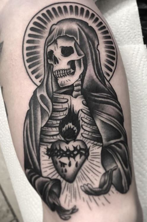 Tattoo of Virgin Mary Santa Muerte