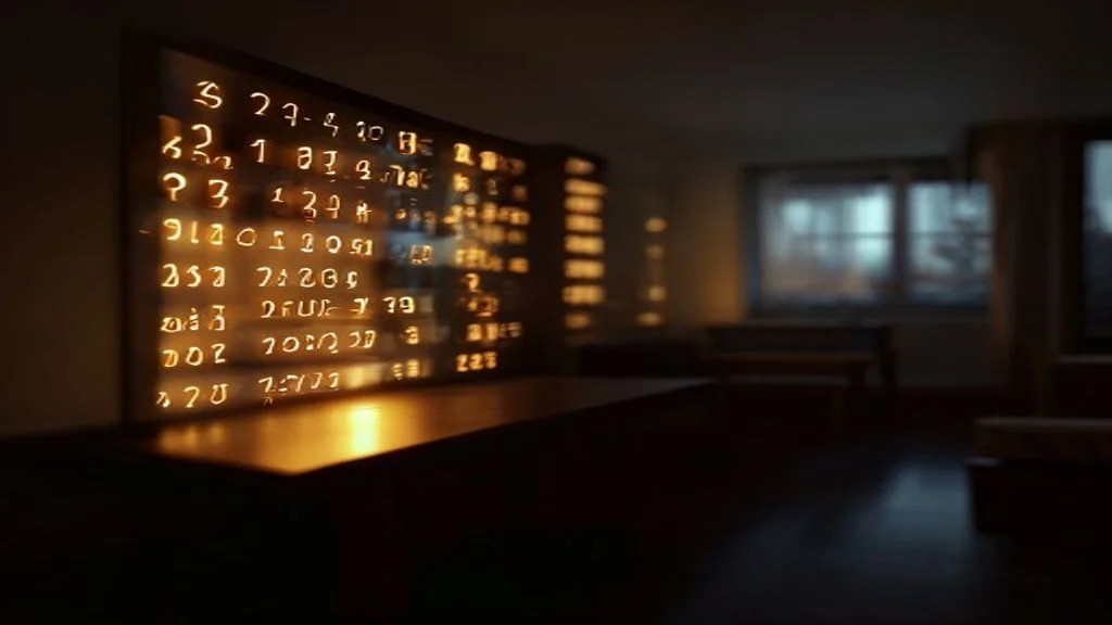A softly blurred glowing digital display in a dim room at night