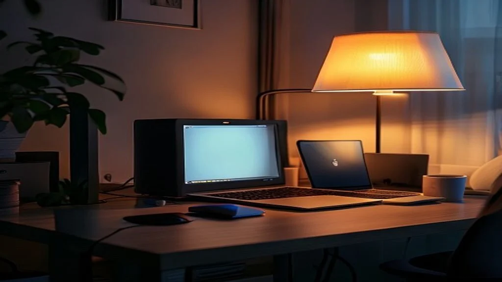 Portable power station powering a laptop and phone during a home power outage
