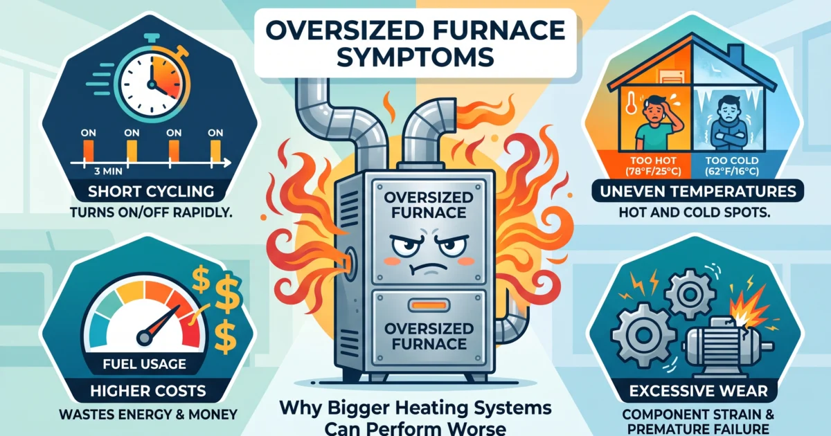 Oversized Furnace Symptoms: Why Bigger Heating Systems Can Perform Worse